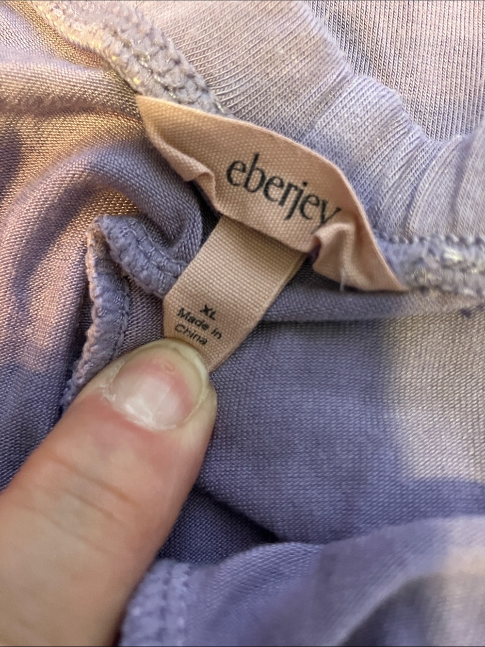 EBERJEY GISELE WOMENS TENCEL LONG PJ SET LAVENDER DUSK/IVORY - Picture 6 of 6